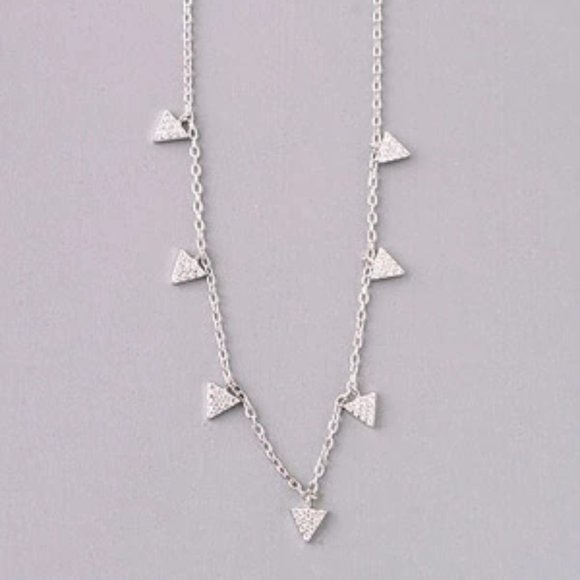 Dainty Triangle Stud Necklace - Picture 5 of 5